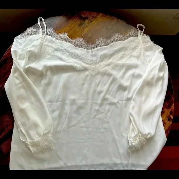 Womens cold shoulder chiffon blouse - Picture 1 of 10